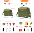NOL Natural Organic Lifestyle Insulated Lunch Bags for Women Cooler Bag Lightweight Nylon Waterproof Lunch Box For Work