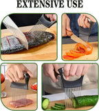 2PCS Onion Holder for Slicing, Onion Slicer Holder, Onion Cutter Vegetable Chopper for Slicing of Tomatoes, Avocados, Eggs and Other Vegetables, Multi-functional Kitchen Gadgets