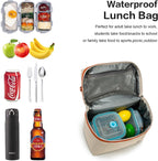 NOL Insulated Lunch Bags for Women Cooler Bag Lightweight Nylon Waterproof Lunch Box For Work (Medium(normal), Cream/orange)