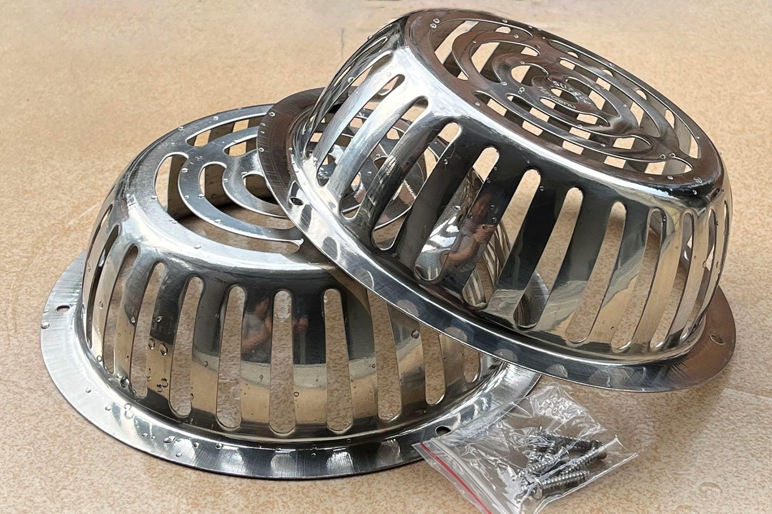 SUS304 Stainless Steel Roof Dome Drain Cover Strainer Anti-Clogging Atrium Grate 2pcs/pk (Φ: 7 inch-5 Packs)