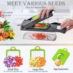 Pro-Series 20-in-1 Vegetable Chopper, Dewpeton Mandoline Slicer, Veggie Chopper, Food Chopper with Container, Vegetable Cutter Chopper & Spiralizer for Onion Salad (Home Essential Gadget & Kitchen)