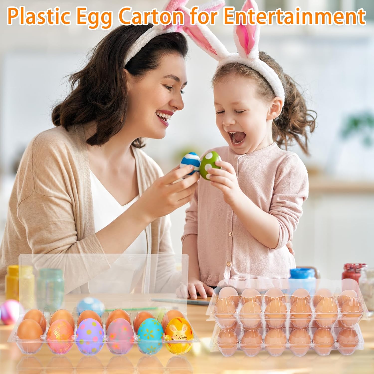 60Pack Jumbo Egg Cartons Duck Egg Cartons Extra Large Egg Containers XL Egg Tray Holders for Home Ranch Chicken Farm, Commercial Business Market Display, 2x6 Grids