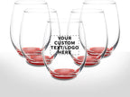DISCOUNT PROMOS Stemless Wine Glasses in Bulk by ARC Perfection, 15 oz, 10 Pack, Red or White Wine Glass Set, Red