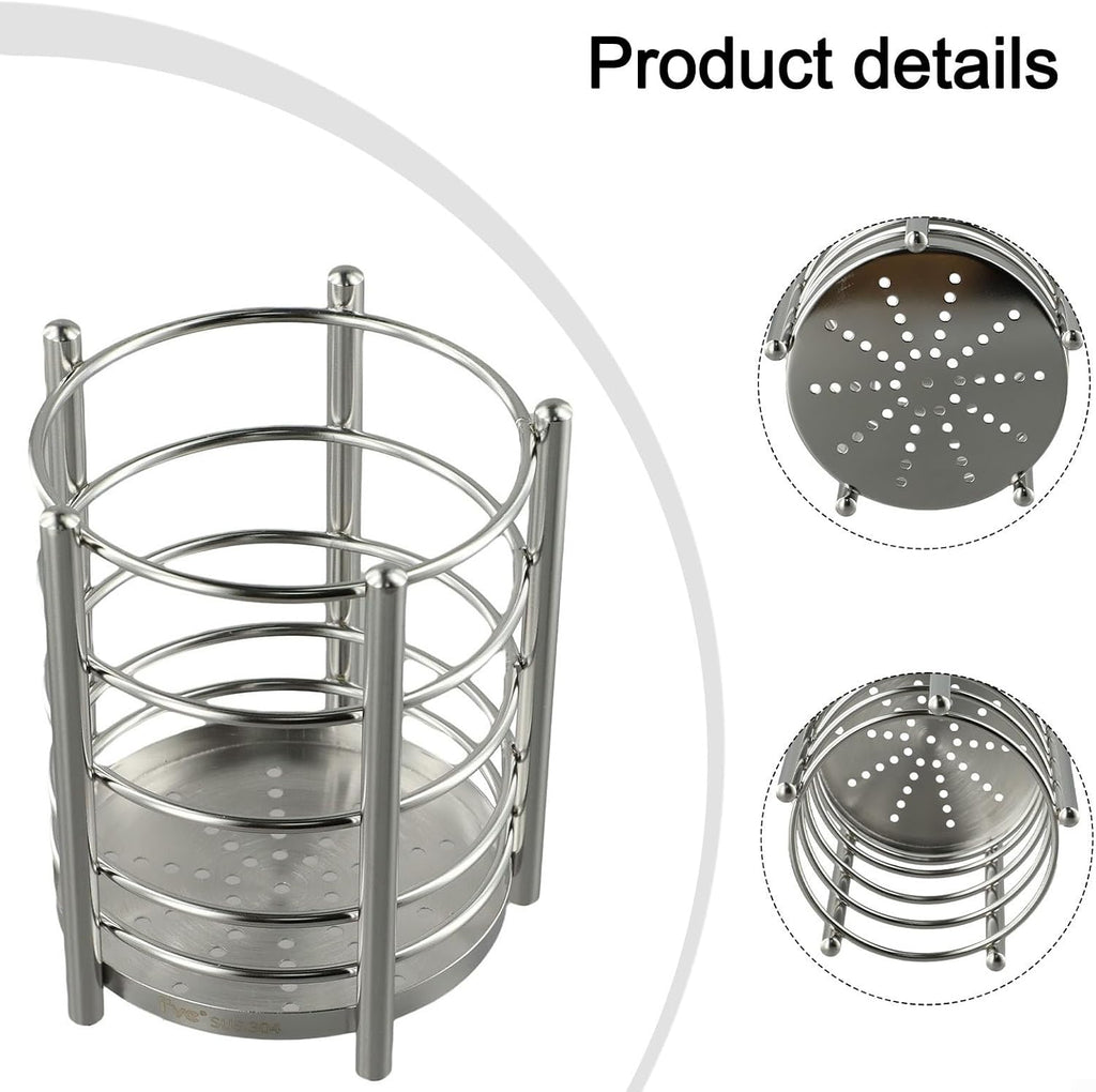 Utensil Holder, Stainless Steel Utensil Drying Rack, Dish Drainer for Kitchen Counter, Cutlery Flatware Holder Forks, Knives, Spoons, Chopsticks Organizer
