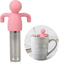 Leden Loose Leaf Tea Steeper Cute Tea Infuser for Girl Kids Extra Fine Mesh Tea Ball Stainless Steel Tea Filter with Silicone Lid for Cup Mug Pot Pink