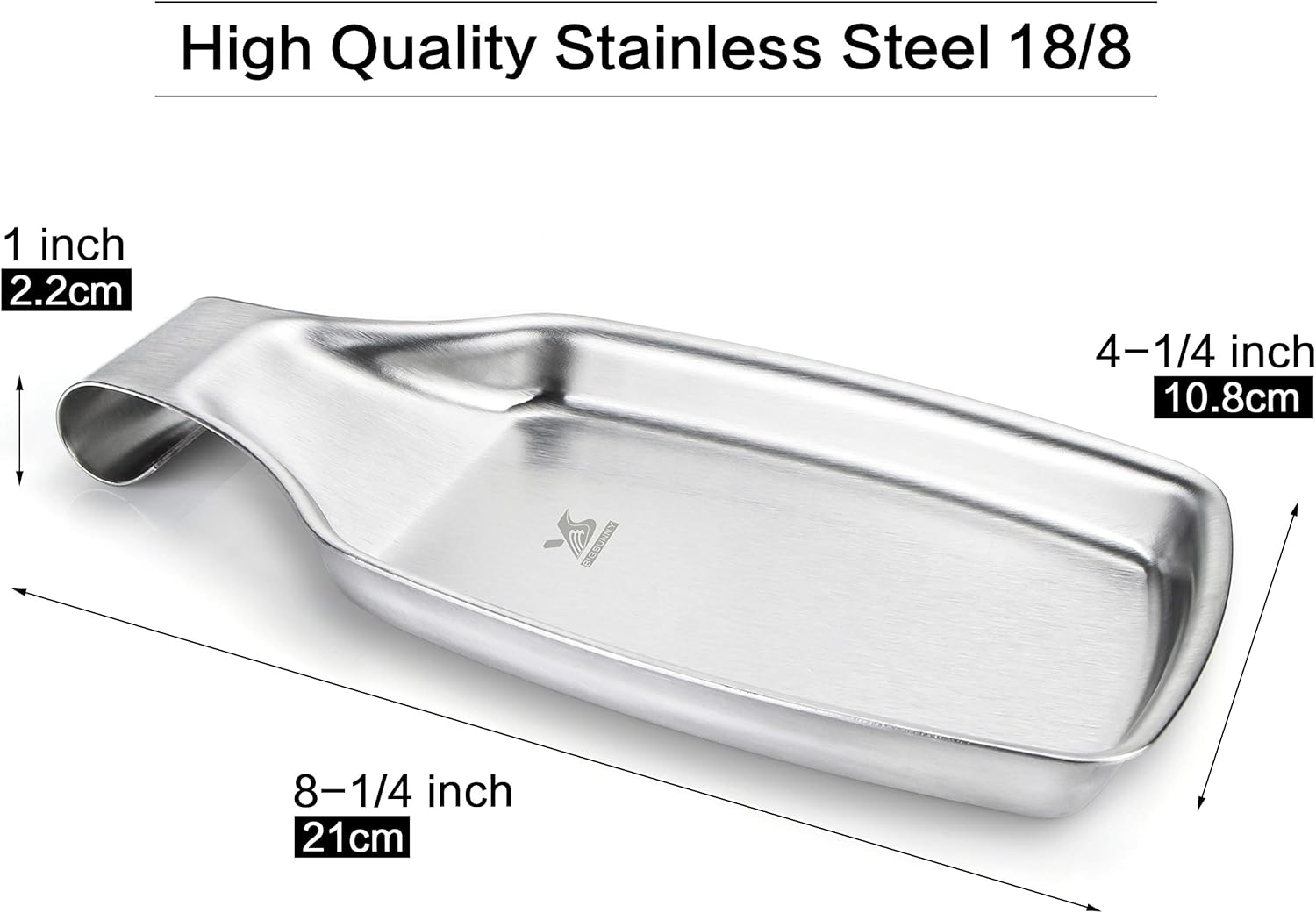 MSY BIGSUNNY Spoon Rest for Stove Top, 304 Stainless Steel Cooking Utensils Spatula Rest for Kitchen Counter, 2 Pack