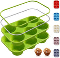 2 Pack 6 Cups Silicone Jumbo Muffin Pan with Metal Reinforced Frame Silicone Molds Mother Day Best Mama Mommy Bonus Mom Ever Mother In Law Gifts Step Mom Stepmom Grandma Gigi Granny Nana Present