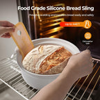 Banneton Bread Proofing Basket Set, 9" Round & 10" Oval Natural Rattan Sourdough Bowl with Linen Liner, Sourdough Starter Kit, Fermented Cloth, Silicone Bread Sling, Ideal for Homemade Bread