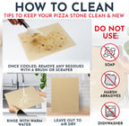 Crack-Resistant, Easy-to-Clean Pizza Stone for Oven Set – 15 x 12 inch Pizza Stone for Grill, Even Heating for Perfect Crispy Crusts! Pizza Making Accessories