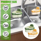 Sink Strainer Basket,2025 New Upgraded Suction Cup Press Sink Drainer Basket,Suction Cup Corner Rack,Corner Trash Catcher for Food Waste,Faucet Sponge Storage Rack (Green)