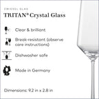 ZWIESEL GLAS Pure Champagne Glass (Set of 4), Champagne Flutes with Effervescent Point, Dishwasher-Safe Tritan Crystal Glasses, Made in Germany (10 Ounce)