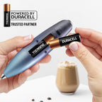 Zulay Kitchen Patented Tornado Triple Whisk Milk Frother with 4 Duracell Batteries – Handheld Foam Maker for Coffee, Lattes, Matcha & Hot Chocolate – Rich, Creamy Froth in Seconds