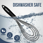 Flat Whisk, EDDEAS Silicone Gravy Whisk for Cooking, Beating, Stirring Gravy and Eggs