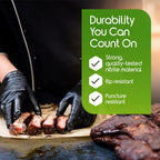 Inspire Black Nitrile Gloves HEAVY DUTY 6 Mil Nitrile Chemical Resistant Medical Cooking Cleaning Disposable Black Gloves