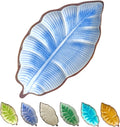 Ceramic Spoon Rest for Stove Top, Ice Cracks Leaf Cute Spoon Rest for Kitchen Counter, Cooking Spoon Holder for Kitchen Counter, Utensil Rest Spatula Rest Ladle Holder Tong Rest, 1 PC (B, Sapphire)