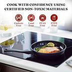 Alva Energy 11″ Non‑Toxic Ceramic Frying Pan – PFAS/PTFE‑Free, Induction‑Safe Recycled Aluminum – Fast, Even Heat with Stay‑Cool Handle, Lightweight for Everyday Cooking