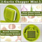 2 Pcs Garlic Press Stainless Steel, Garlic Mincer Crusher with Peeler and Cleaning Brush, Garlic Chopper Mini Kitchen Tool