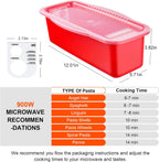 Microwave Pasta Pot with Strainer Lid & Measuring Cup Clip Quickly Cook 1-4 Servings-No Mess, Sticking or Waiting For Boil, Pasta Cooker in Microwave for Dorm Kitchen Office College Essential