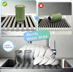 Mamakura Aluminum Alloy Foldable Sink Dish Rack & Cutting Board, 19.09"x13.31", Gray