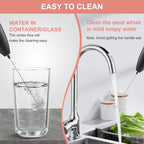 Powerful Milk Frother with Double Whisk, Handheld Electric Foam Maker, Hand Mixer Wand, Portable Mini Blender Foamer Stirrer for Coffee, Latte, Matcha,Hot Chocolate