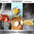 Yimi Cooking Skimmer Slotted Spoon, Durable 304 Stainless Steel Frying Strainer Ladle with Vacuum Ergonomic Handle, Heat Resistance Fryer Scoop Kitchen Utensil, Ideal for Gift, 14.8 Inches