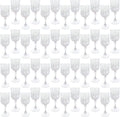 Plastic Wine Glasses，Plastic Goblets Vintage Style Cordial Drinking Glasses for Wedding Reception, Grand Event Party Supplies (48, transparent)