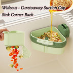 Suction Cup Sink Corner Rack, 2025 Upgraded Automatic Dumping Sink Strainer Basket, Suction Cup Press Sink Drainer Basket, No Drilling Corner Sink Strainer for Food Waste (Green, 2Pcs)