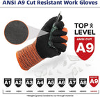 Schwer ProGuard Highest Level Cut Resistant Work Gloves PR3326 for Extreme Protection，ANSI A9 Cut Gloves with Reinforced Thumb, Non Slip, Non PFAS, Durable, Touch-screen, Orange 120 Pairs, L