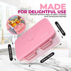 Stainless Steel Bento Box Lunch Container for Kids Adults with Removable Tray, Leakproof Silicone Seals, BPA Free 26 oz/790 mL (Pink)