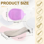 uxcell 1 Set Silicone Spoon Rest for Stove Top, Silicone Spoon Holder for Cooking Spatula, Ladle, Brush Khaki/Purple