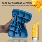 Ice Cube Trays Set of 3, Easy Release 15 Flexible Silicone Ice Cube Molds with Removable Lid Reusable Freezer Ice Trays Stackable for Whiskey, Baby Food, Green+Blue+Grey