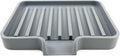 Happitasa Silicone Soap Dish Tray and Sponge Holder with Drain Chute, Pack of 2 | Bathroom and Kitchen Sink Organizer Caddy (Grey, 5.2"x4", 7.2 Ounces)