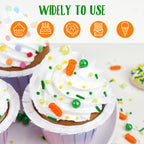 Green Sprinkles for Cake Decorating, Edible Spring Sugar Carrots, Sprinkles for Baking Cupcake, Cake Decoration, Easter, Holiday, Wedding Party, 150g/5.29oz