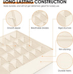 Drawer Organizer Clothes, 8 Pack Dresser Organizer Bins for Baby Clothes, Underwear Sock, Fabric Closet Organization and Storage Dividers for Nursery Bedroom (48 Compartments, Beige)