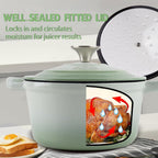 Enameled Cast Iron Sauce Pan, 1.6 Quarts Round Sauce Pot with Lid, Min Dutch Oven Enamel Saucepan for Cooking Pasta Sauce, Gravy, Puddings & Boiling, Gradient Green