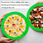 Adjustable Pie Crust Shields Baking Protectors, Silicone Cover Ring Fits 8-11.4 Inch Pies, Baking Pie Pizza Crust Shield Protector Cover for Edges (Green-1pcs)