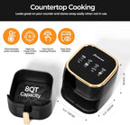 Panana 8QT Large Air Fryer Compact, 8 Preset Menus Airfryer, One-Touch Digital Control Presets, Touchscreen Display, Dishwasher Safe, Nonstick, Fit for Family (Black)