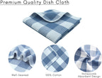 Waffle Weave Plaid Dish Cloths, 100% Cotton - 12 x 12 Inches, Ultra Soft Absorbent Quick Drying Dish Towels Buffalo Check Dish Rags for Kitchen, 8 Pack - Spring Summer - Smoky Grey and White
