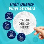 100 Custom Vinyl Stickers - Upload Your own Image, Text, Design, Logo - Personalized Logo Labels for Handmade, Packaging, Bottle, Jars, Candle, Brand Stickers (Silver Marble, 6x6)