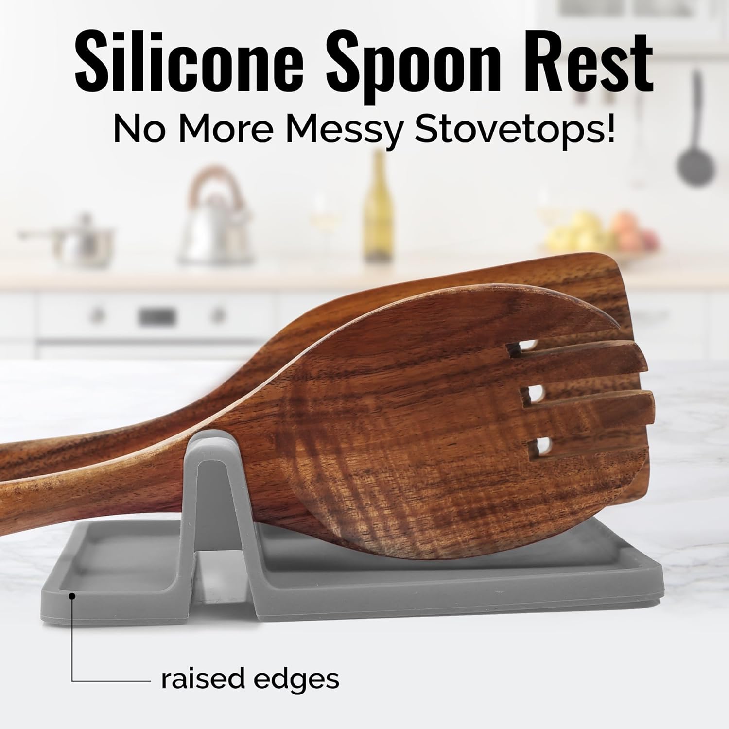 Silicone Utensil Rest with Drip Pad for Multiple Utensils, Heat-Resistant, BPA-Free Spoon Rest & Spoon Holder for Stove Top, Kitchen Utensil Holder for Spoons, Ladles, Tongs & More - by Zulay