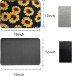 Dish Drying Mat Foldable Fall Kitchen Drying Mat Absorbent Sink Mat Multi-Purpose Coffee Pad Easy To Clean,Kitchen Gadgets,sunflower decor(sunflower) (12inches*15inches)