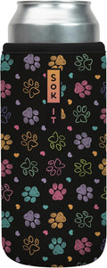 Sok It CanSok Sleeve for Beer & Soda Insulated Neoprene Cover (Furry Footprints, 25oz Can Sleeve)
