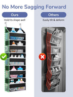 ULG 1 Pack Over The Door Organizer – 5 Shelf Door Organizer Hanging & 10 Side Pockets, Reinforced 44LB Capacity Hanging Organizer, Behind The Door Storage for Bedroom, Nursery, Pantry (Black)