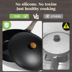 21Pcs Pots and Pans Set with Aluminum Lid, Nonstick Ti-Ceramic Cookware Sets, Induction Cookware Non Stick Cooking Set w/Frying Pans & Saucepans(PFOS, PFOA Free)-Black