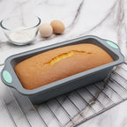 To encounter 8 in 1 Silicone Baking Set - 6 Cake Molds - 2 Silicone Baking Mat, Nonstick Cookie Sheet, Cake Muffin Bread Pan with Grips and Metal Reinforced Frame More Strength, Light Grey