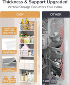 ULG 1-Pack Over Door Organizer with 5 Large Pockets 10 Mesh Side Pockets, 44 lbs Weight Capacity Hanging Storage Organizer with Clear Window for Bedroom Bathroom Kitchen, RV, Camper, Clear