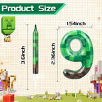 13 Pcs Dynamite Candles 12 TNT Themed Birthday Cake Candles and Number 9 Candle Cake Topper for Pixel Theme Birthday Party Anniversary Party Dynamite Theme Party Video Game Party Supplies (Number 9)