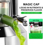 Ventray Cold Press Juicer, 3'' Wide Feed Chute Slow Masticating Juicer Machine for Whole Fruits & Vegetables, 240W Powerful Motor, Easy to Clean, High Juice Yield, BPA Free