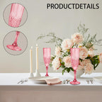 Plastic Champagne Flutes, 48PCS Red Plastic Wine Glasses Goblets Reusable Champagne Flute for Weddings, Bachelor Parties, Toasting, and Events(48,Red)