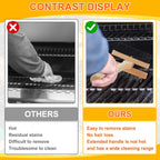 1 Pack Stainless Steel Grill Brush 48 Inch Large Double Ended Grill Brush with Long Handle for Commercial BBQs Outdoor Good Picnic Restaurant Kitchens Dealing with Grease Residue and Buildup
